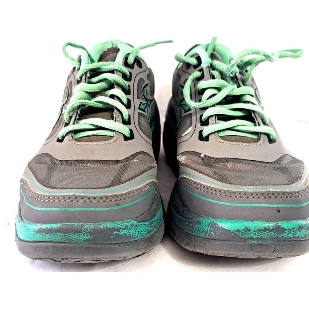 Gravity Defyer Women's 7.5 Ion Sneakers  Gray Mint Low Cut FLAWS